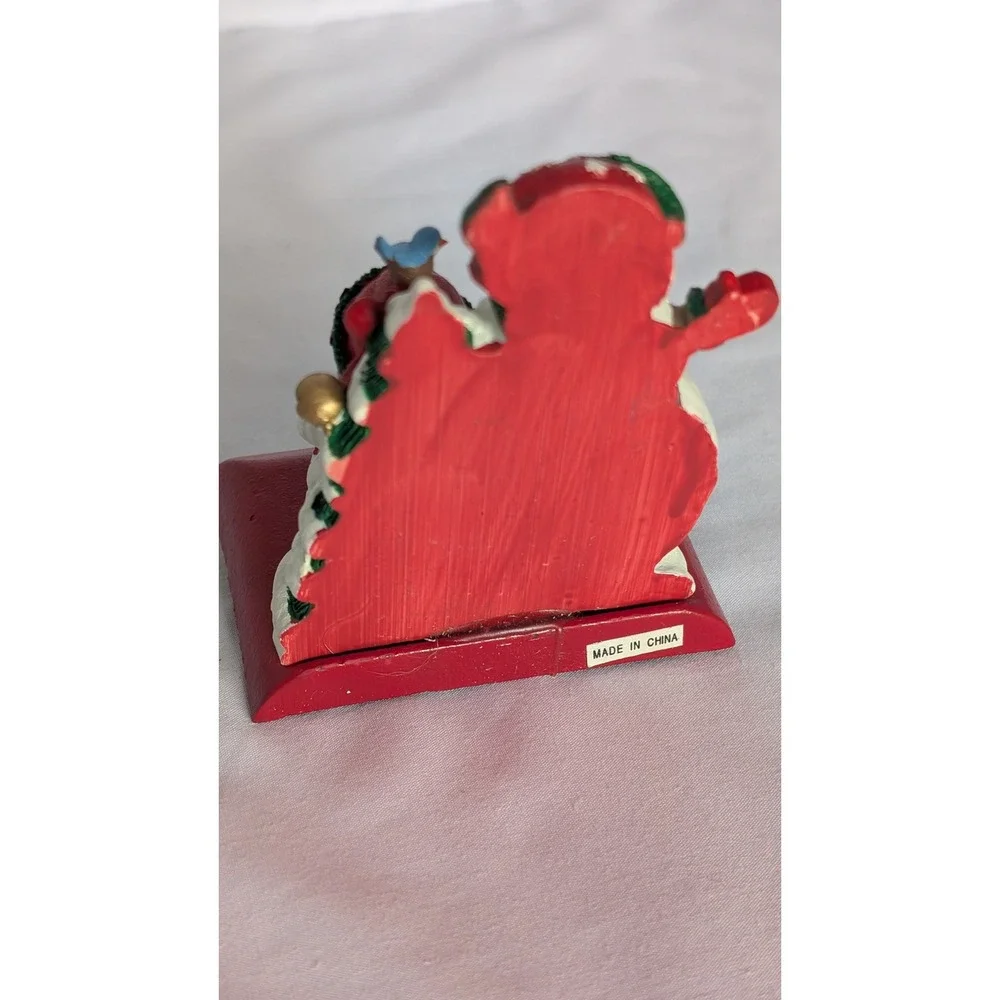 Potpourri Designs 1995 Snowman Fam. Handpainted Stocking Hanger Adjustable Hook